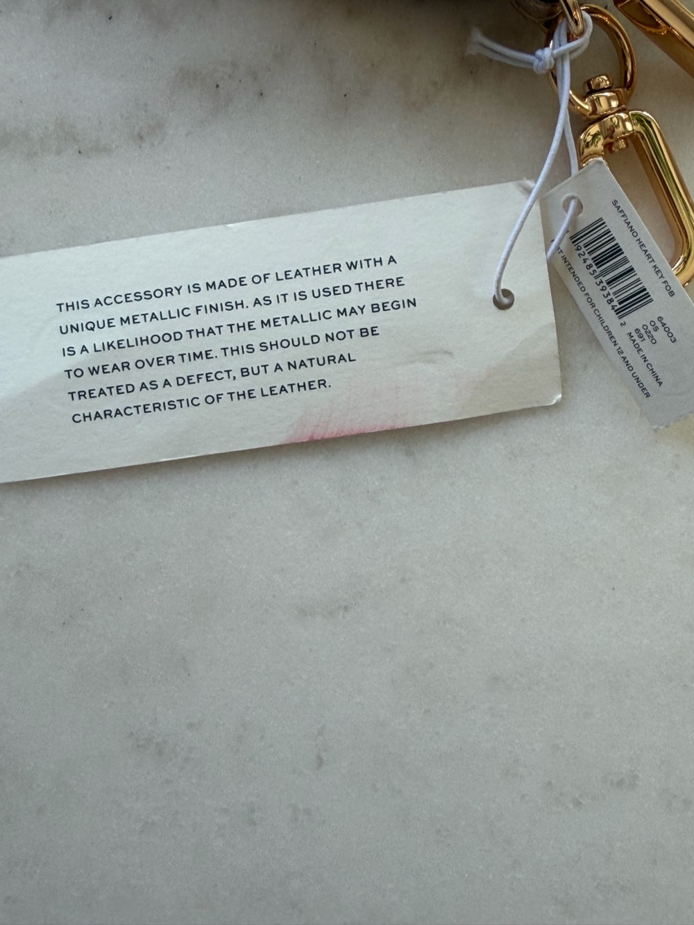 Tory Burch Metallic Rose Gold Heart Leather Coin Purse Keychain Charm NWT - Picture 11 of 11